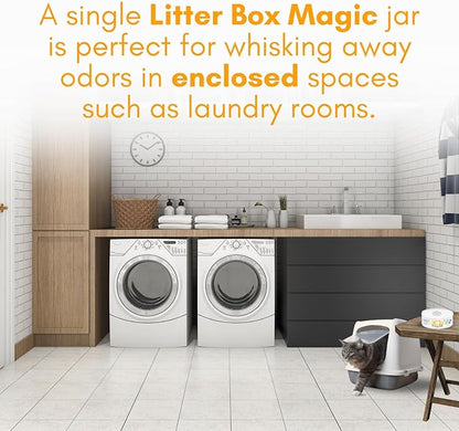 Litter Box Magic Cat Litter Deodorizer Jar (Orange Scent, 16 Oz, Pack of 2) - Cat Litter Odor Control Gel In A Jar - Cat Litter Box Pet Air Freshener - Litter Odor Eliminator to Freshen Air