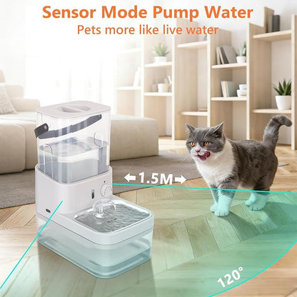 GOYJOY Smart Pet Water Fountain,Filterless Cat Water Fountain No Filter,3L/102oz Ultra Silent Cat Fountain, Separation Design