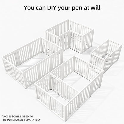 LoveTail Clear Dog Play Pen,Pet Playpen with Door,Easy to Clean and Install Puppy pens for Both Indoor and Outdoor use (White, 23.6" Height, 12)