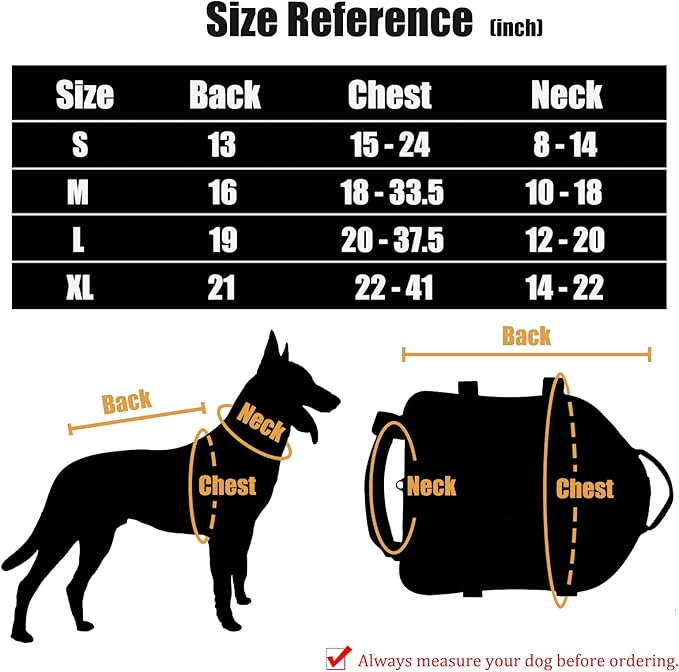 AIWAI Tactical Dog Harness with Pouches,Dog Vest Harness for Large Medium Dogs No-Pull Adjustable Military Dog Harness with Handle Walking Hiking Training (Camouflage(with Leash), L)