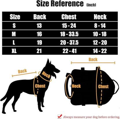 AIWAI Tactical Dog Harness with Pouches,Dog Vest Harness for Large Medium Dogs No-Pull Adjustable Military Dog Harness with Handle Walking Hiking Training (Camouflage(with Leash), L)