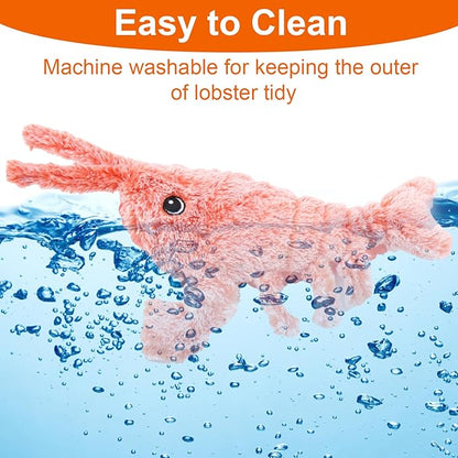 Mity Rain Interactive Lobster Dog Toy - Keeps Small, Medium & Large Dogs Busy Indoors & Outdoors - Rechargeable, Plush & Squeaky