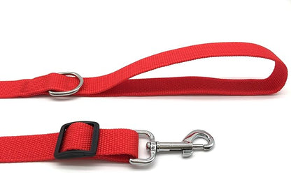 10FT Adjustable Dog Leash, Nylon Dog Leashes for Medium Large Dogs (Red)
