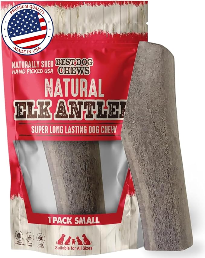 Best Dog Chews Elk Antlers for Dogs Large - Premium Natural Antler Dog Chew for Aggressive Chewers - Long-Lasting Deer Antler Chews - Ideal for Medium to Big Breed Dogs - Elk Bones and Antlers Durable
