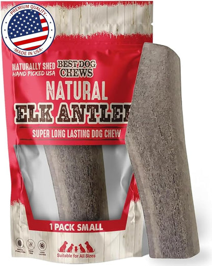 Best Dog Chews Elk Antlers for Dogs Large - Premium Natural Antler Dog Chew for Aggressive Chewers - Long-Lasting Deer Antler Chews - Ideal for Medium to Big Breed Dogs - Elk Bones and Antlers Durable
