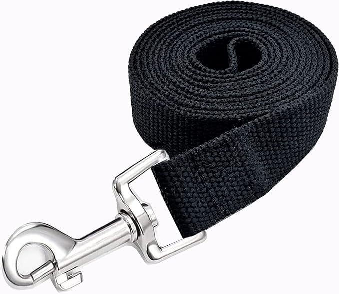 Strong Nylon Dog Leash, 4FT/ 5 FT/ 6FT Dog Leashes for Medium Large Dogs (4 FT, Black)