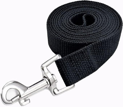 Strong Nylon Dog Leash, 4FT/ 5 FT/ 6FT Dog Leashes for Medium Large Dogs (4 FT, Black)