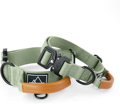 Made to ROAM Premium Explorer Control Collar - Adjustable Heavy Duty Nylon Dog Collar with Quick-Release Metal Buckle and Handle (Washington Rain, Control Size 3)
