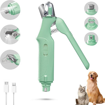 CATPICK 2-in-1 Cat Nail Clippers & Dog Nail Clippers Trimmers for Large Medium Small Dogs Cats Claw Trimmer Quick Sensor and Safety Guard USB Rechargeable with 2 LED Lights Dogs Nail Trimmer