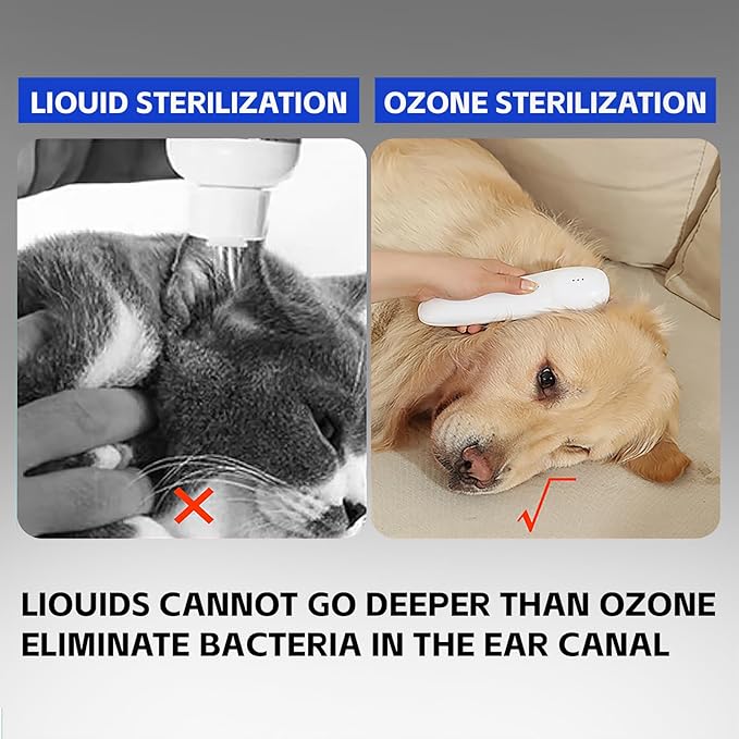 Ear Care Pro for Cats & Dogs- Soothing Relief from Ear Mite & Tick at-Home Ear Comfort with Ozone Technology Cleans Ears & Prevents Infections