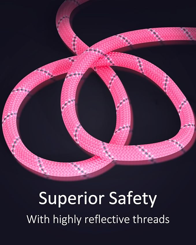 16FT Dog Leash for Dog Training, Heavy Duty Dog Lead for Large Medium Small Dogs Outside Walking, Playing, Camping, or Yard, Pink