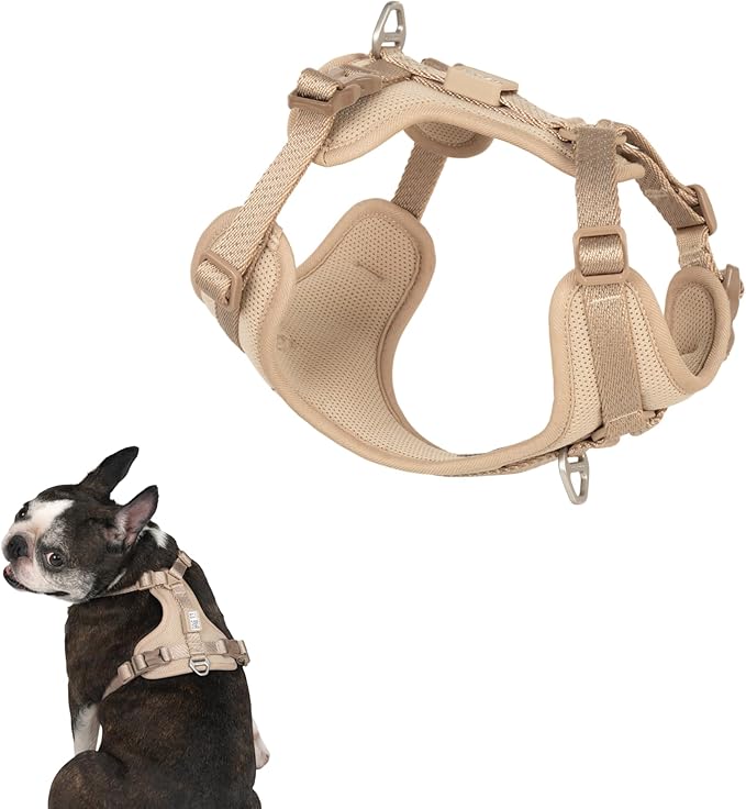 All-Weather No Pull Dog Harness Reflective Vest Harness QR Code Anti-Lost Adjustable Quick-Release Buckle Soft Padded Breathable Harness for Small Medium Large Dog (Super Reflect-Earth, S)