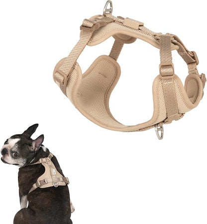 All-Weather No Pull Dog Harness Reflective Vest Harness QR Code Anti-Lost Adjustable Quick-Release Buckle Soft Padded Breathable Harness for Small Medium Large Dog (Super Reflect-Earth, S)