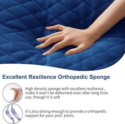 JoicyCo Dog Bed for Medium Dogs, Orthopedic Foam Dog Bed, Joint Relief Pets Sleeping Mattress, Non Slip Bottom with Washable Removable Cover, Dark Blue