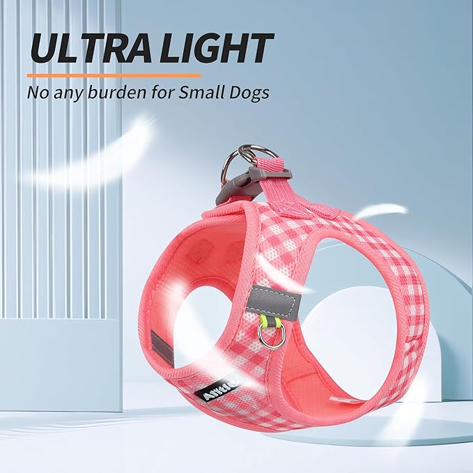 AIITLE Easy Walk Dog Vest Harness and Leash Set, Pet Supply No Pull, Breathable Mesh, Reflective Stripes, Adjustable Escape Proof Pet Outdoor Harnesses for Medium Dogs Watermelon L