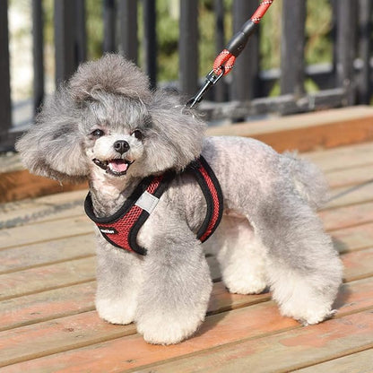 matilor Dog Harness Step-in Breathable Puppy Cat Dog Vest Harnesses for Small Medium Dogs Red