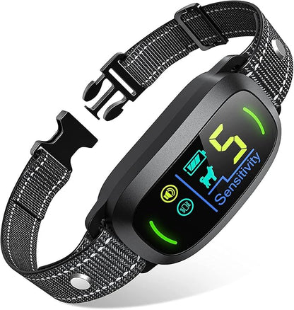 FAFAFROG Dog Bark Collar for Large Medium Small Dogs, Rechargeable Smart Bark Collar, Anti Barking Training Collar with 5 Adjustable Sensitivity Beep Vibration (Black)