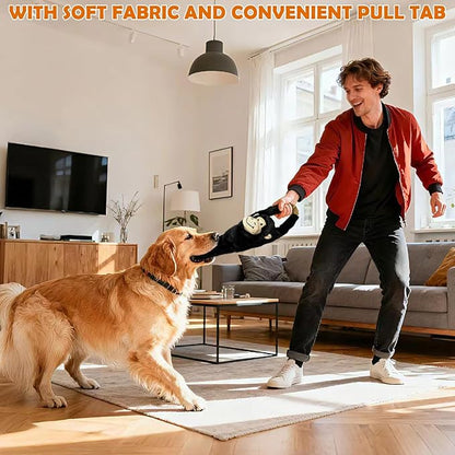 Chongqile No Stuffing 5-Pack Dog Toys, Squeaky Plush with Crinkle to Keep Them Busy, Pull-tab Toys for Tug of War, Animal Shaped Dog Toys for Large, Medium and Small Dogs.