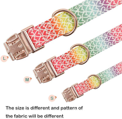 Cotton Dog Collar Metal Buckle Daisy Summer, Cute Adjustable Dog Collar Soft for Small Medium Large Boys Girls Dogs Durable