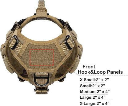 ICEFANG GN3 Tactical Dog Harness with 6X Buckle,Dog Molle Vest with Handle,3/4 Body, Hook and Loop Panel for ID Patch,No Pulling Front Clip (XS (Neck 12"-17"; Chest 17"-23"), Coyote Brown)