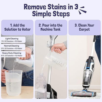 Sunny & Honey Carpet Cleaner Shampoo - Pet Stain Remover & Surface Smell Eliminator - Rug Cleaner & Upholstery Cleaner Solution for Machine Use (128 fl oz, Light Lavender Scent)