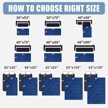 Smiry Waterproof Dog Bed Cover Blanket 40x70, Soft Reversible Pet Blanket, Washable Leakproof Cats Dogs Couch Cover for Sofa, Couch, Furniture, Lattice, Navy/Blue