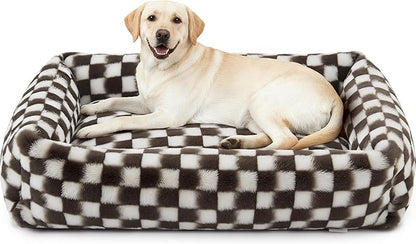 JOEJOY XL Dog Beds Large Sized Dog, Rectangle Washable Orthopedic Corduroy Fleece Pet Bed with Removable Zipper Cover, Cute Soft Calming Puppy Bed with Non Skid Bottom