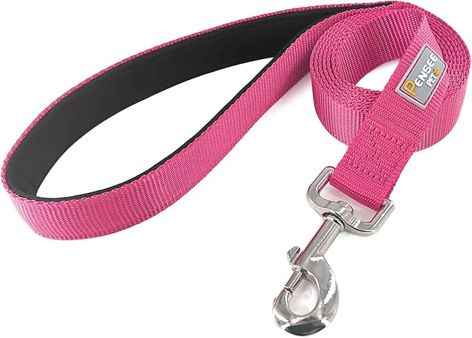 Basic Dog Leashes 6 FT Padded Handle Nylon Dogs Leashes for Large Dogs Hot Pink
