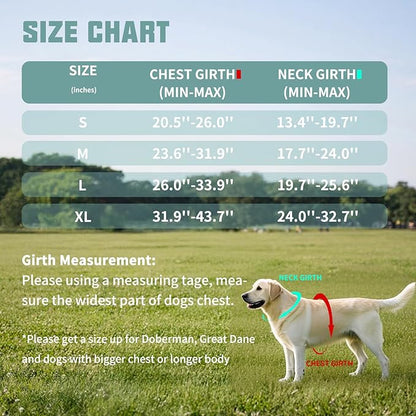 AUROTH Dog Harness and Leash Set, Soft Padded Service Dog Vest with 5.25FT Dog Leash, No Choke, Easy On Pet Vest, Adjustable Reflective No Pull Pet Vest Medium Sized Dog, Easy Walking and Training