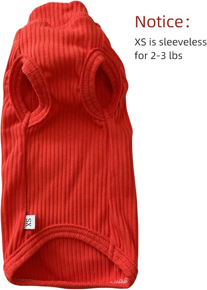 Sphynx Cats Shirt Cat Turtleneck Cotton Sweater Pullover Kitten T-Shirts with Sleeves Cat Pajamas Jumpsuit for Sphynx Cornish Rex, Devon Rex, Peterbald (Sunset, X-Small)