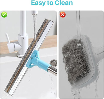 JOYMOOP 3 PCS Pet Hair Removal Tools, A 63" Adjustable Long Handle Carpet Rake and Short Handle Pet Hair Removal, 1 PCS Mini Cat Dog Hair Carpet Rake with Metal & Silicone Scraper for Carpet, Sofa