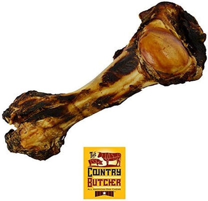 THE COUNTRY BUTCHER Giant Dog Bone for Aggressive Chewers, Large and Medium Breed Dog Treat, Natural, Tough, Chew Toy, Made in The USA, 1 Count