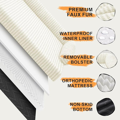 Dog Bed Medium Size Dog-Orthopedic Waterproof Bed for Dogs,Foam Couch Sofa with Washable Removable Cover & Non-Slip Bottom