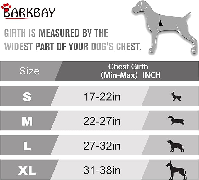 BARKBAY No Pull Dog Harness Front Clip Heavy Duty Reflective Easy Control Handle for Large Dog Walking(Rio Red,S)