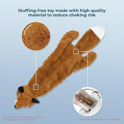 Best Pet Supplies Squeaky Dog Toys with Soft Durable Fabric for Small, Medium and Large Pets Interactive Toy for Indoor Play, Supports Active Biting and Play - Fox, Medium