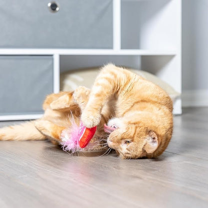 Huxley & Kent Plush Cat Toy - Interactive Catnip Toy for Cats & Kittens - Soft with Crinkle & Catnip - Fun Indoor Play - First Lick Heart & Be Mine Coffee, 2pk