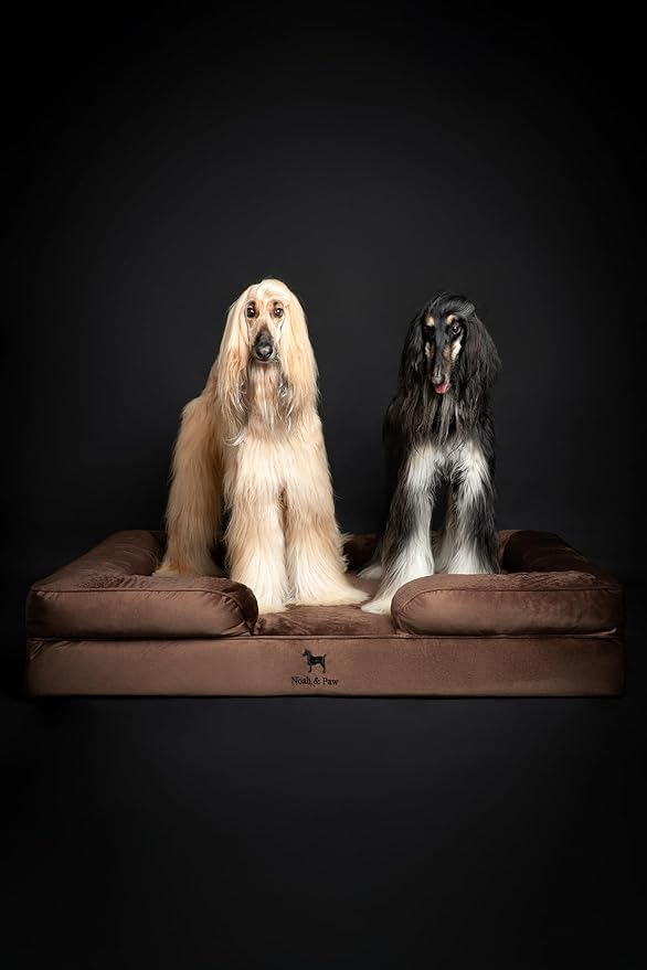 NOAH & PAW Giant Dog Bed XXL, 55x45x11 Inch, Orthopedic Dog Beds, Eggshell Memory Foam Infused with Cooling Gel, Inner Cover, Waterproof, Machine Washable (Velvet Sofa Collection)