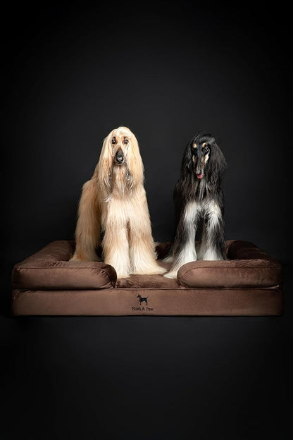 NOAH & PAW Giant Dog Bed XXL, 55x45x11 Inch, Orthopedic Dog Beds, Eggshell Memory Foam Infused with Cooling Gel, Inner Cover, Waterproof, Machine Washable (Velvet Sofa Collection)