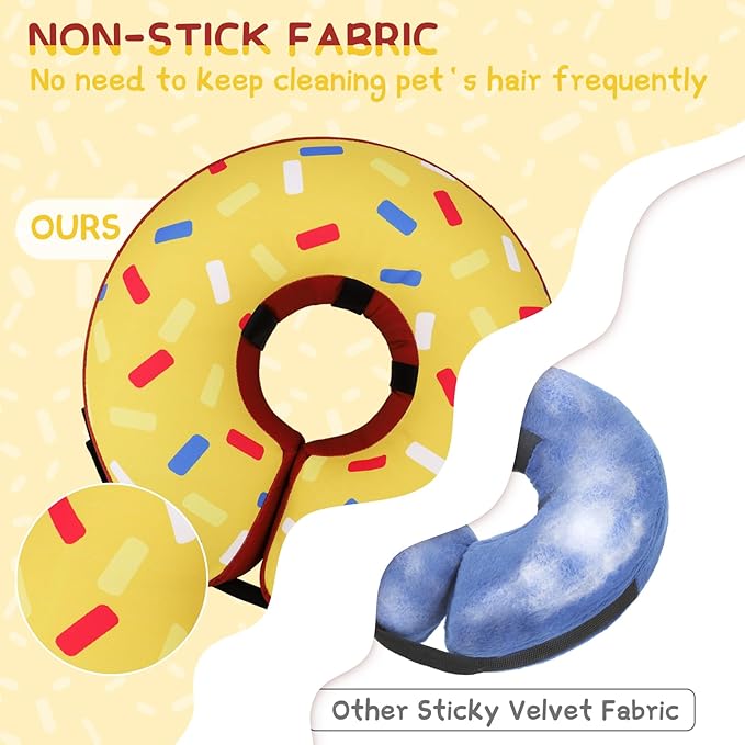 Supet Inflatable Dog Cone Alternative, Neck Donut Collar Recovery E Collar for Neuter, Soft Cone for Small Medium Large Dogs 0520
