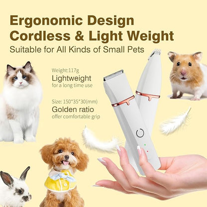 Petium 4-in-1 Dog Grooming Clippers Kit-Quiet Dog Nail Grinder & Paw Trimmer,USB-C Rechargeable Cordless Low Noise IPX4 Waterproof Pet Clippers for Small Dogs & Cats,6 Guide Combs