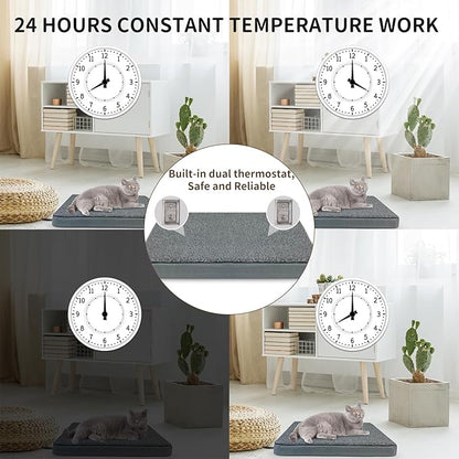 AUPETEK Heated Pet Beds for Indoor/Outdoor Cat & Dog Orthopedic Foam Warming Cat Beds Auto Temperature Control, Washable Cover with Waterproof Liner Thermo Kitty Electric Heating Bed