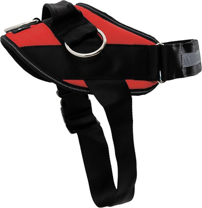 ShawnCo Essential Dog Harness, No-Pull Pet Vest with 3 Leash Clips, No Choke, Reflective, Adjustable and Padded, for Easy Walking and Training for Small, Medium and Large Dogs (Mustang Red, XL)