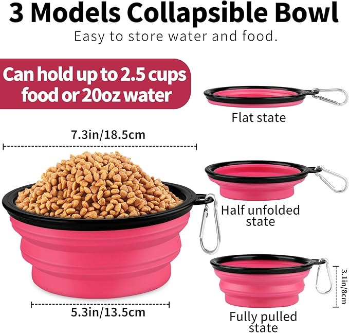 Paercute Collapsible Dog Bowl, Lightweight and Portable, Ideal for Travel, Hiking, Camping, and Everyday Use