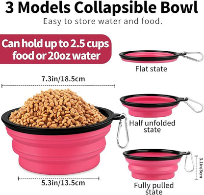Paercute Collapsible Dog Bowl, Lightweight and Portable, Ideal for Travel, Hiking, Camping, and Everyday Use