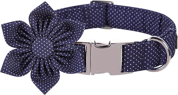 Lionet Paws Dog Collar with Flower, Soft and Comfortable, Adjustable Collar for Large Dogs Girl, Neck 16-24 inches