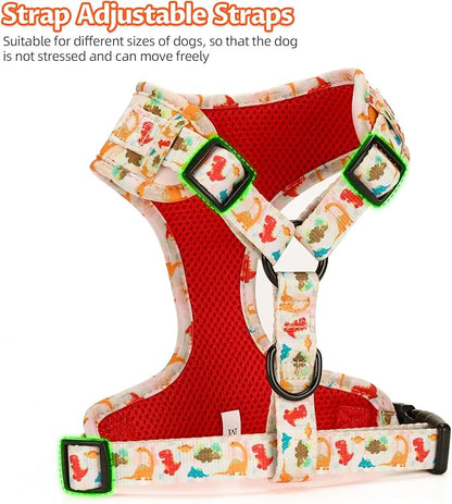 Dog Harness and Leash Set, Adjustable Dog Harness, Dog Leash, No Pull No Choke Puppy Harnesses for Walking Training for Small Medium Pet