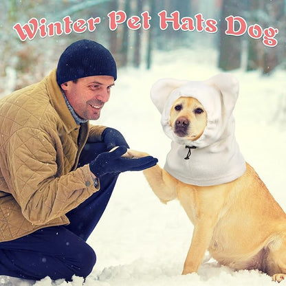 Clysee Winter Dog Hats Quiet Ears for Dogs Ear Muffs Pet Neck Warmer Scarf Hoodie Noise Protection Cover Beanie Head Wrap Costume for Pet Dog Cats(Apricot,S)