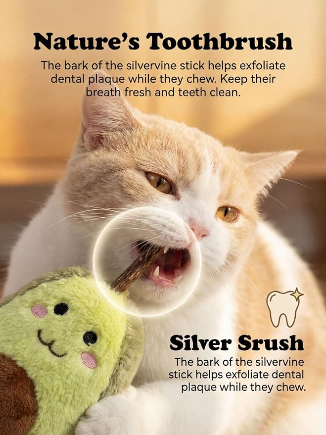 Petelligent Durable and lnteractive Cat Teething Stick Toys: Chewing Stick, Grinding Teeth Rod, and chewable Cat Doll for Your Pet's Entertainment (Avocado Green)