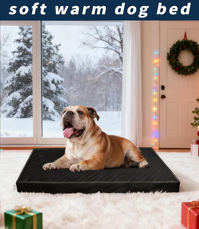 Medium Dog Bed with Removable Washable Vegan Leather Cover, Non-Slip,for Pets Up to 30 lbs