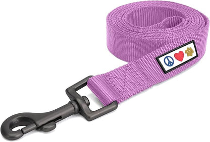 Pawtitas Solid 6 ft Orchid Dog Leash XXS/Cat Custom Name and Phone Embroidery Strong Nylon Leash for Small Breeds